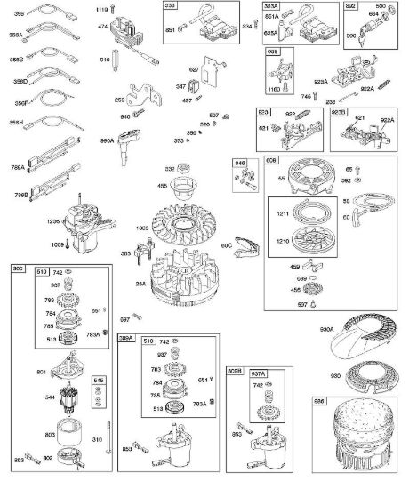 B - Alternatore, dispositivo di avviamento elettrico, sistema elettrico, volano, freno volano, accensione, dispositivo di avviamento a riavvolgimento B&S - 12 €¦ 12H809-2108-B1 brand Stihl